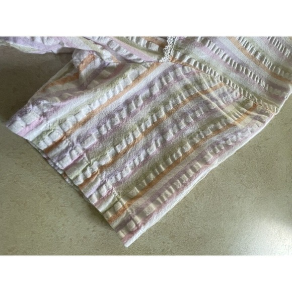 Intimate Essentials Womens Vintage Seersucker Robe Zip Up Front Housecoat Small - Picture 15 of 15